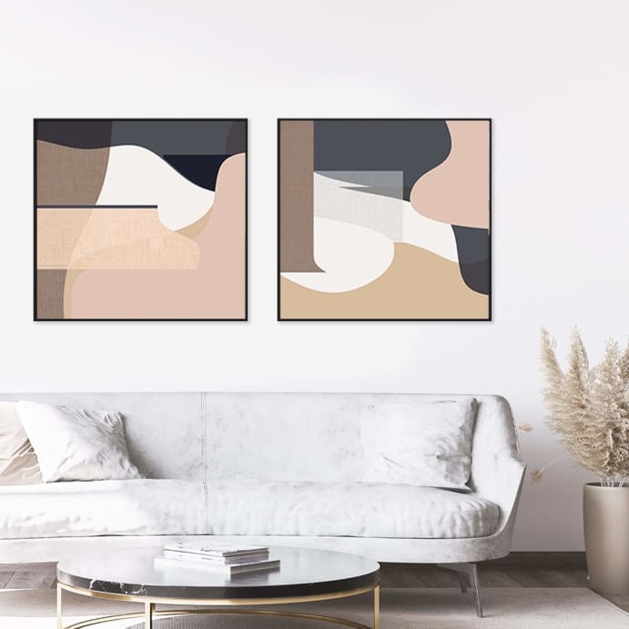 Waves in Pastel - Gallery wall of 2 Duo