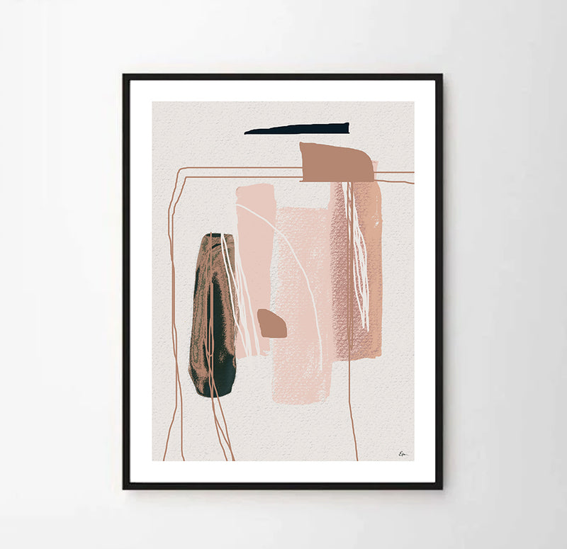 Middle of Nowhere in pink pastel colors I - Art print