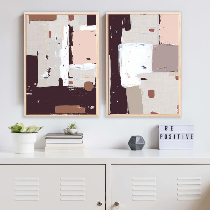 Earthy shapes duo - Canvas Print