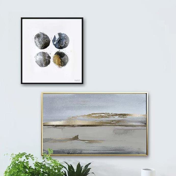 Blue Marbles in gold - Duo art prints