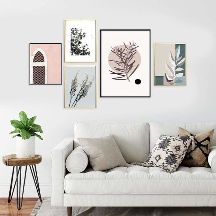 Botanical Pastel - Gallery wall of 5