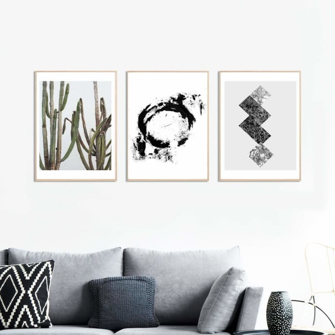 Concrete Cactus - Trio set art prints