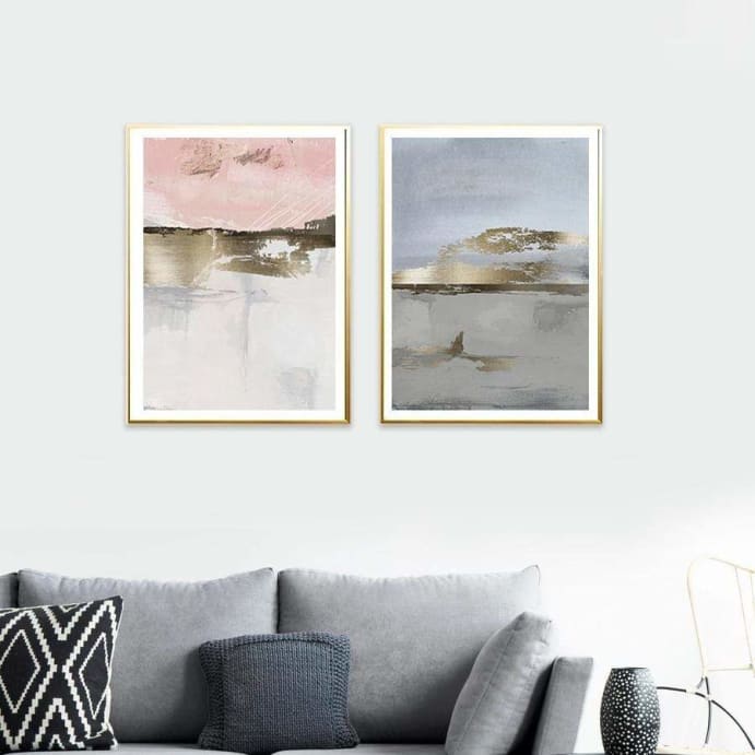 Duo Pink gold art prints