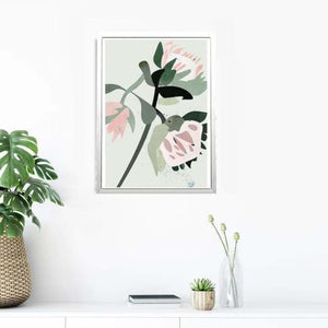 Flowing flowers in pastel - Canvas Print