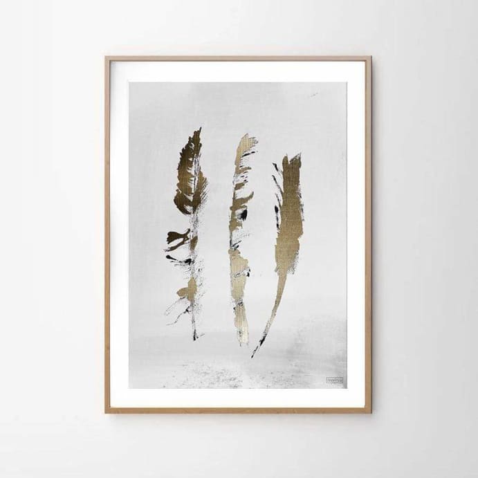 Gold Feathers Art Print