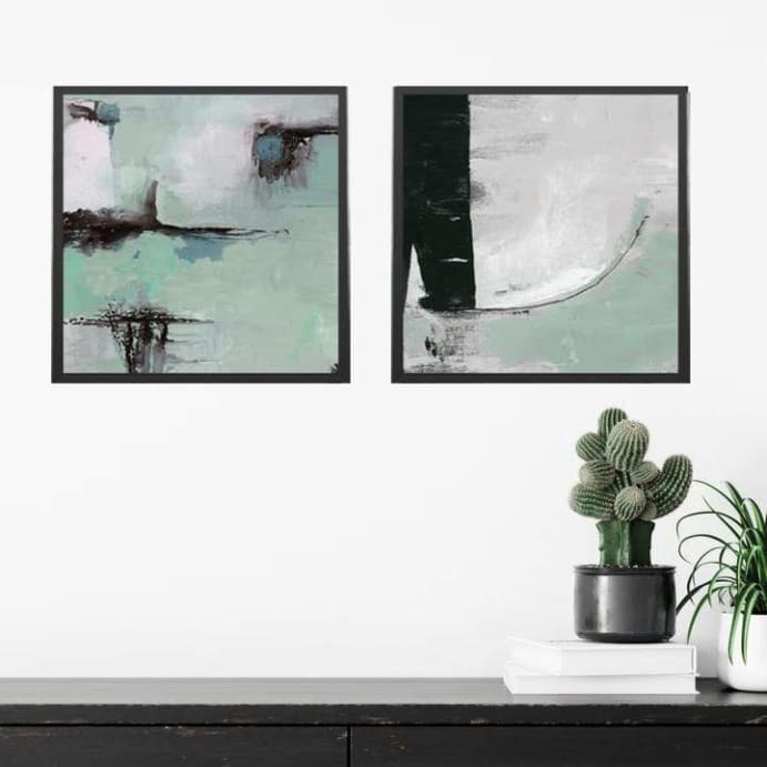 Mint Sky abstract story - Canvas Print