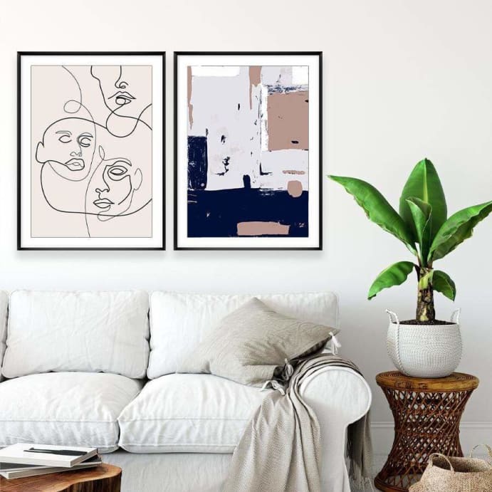 Nordic faces abtract - Art prints Duo