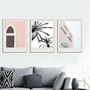 Pink reality photos - Trio set art prints