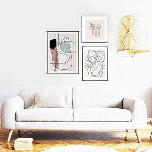 Scandi Shapes in pink - Gallery wall of 3