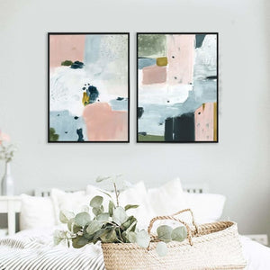 Stormy Pink Water Duo Art Prints