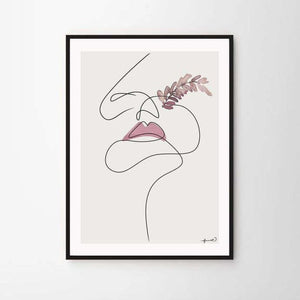 Women Pink Art Line Print
